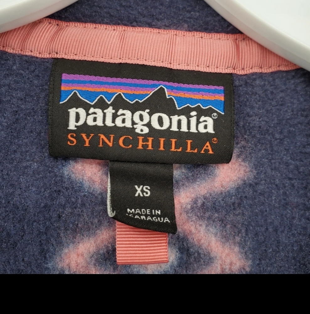 Patagonia Synchilla Snap-T Fleece Pullover Sweater blue pink space spirits XS - Picture 3 of 6